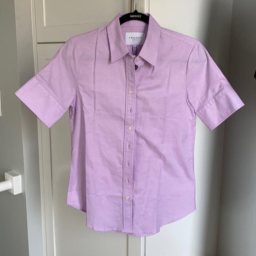 Lilac short sleeve The Shirt by Rochelle Behrens S
